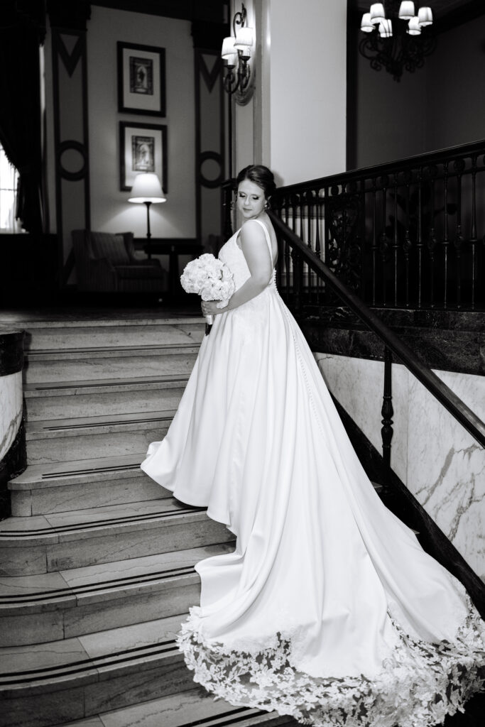 Bridal Portrait on the Staircase The Westin