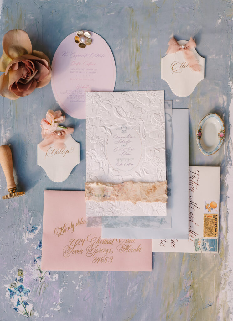 Styled Shoots Across America is a great way to get ideas for your wedding. The photographers and vendors work together to create inspiring setups, which sparks ideas for couples like you.